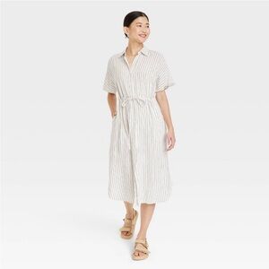 A New Day linen blend shirt dress